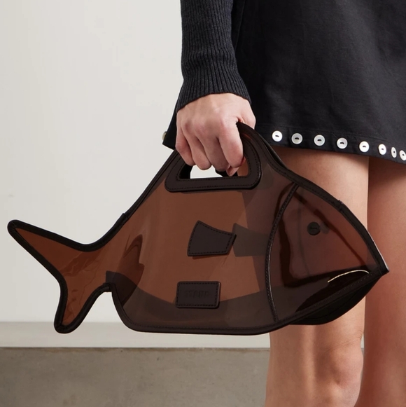 STAUD Handbags - STAUD Brown Unique Purse Fish Shaped Summer Bag